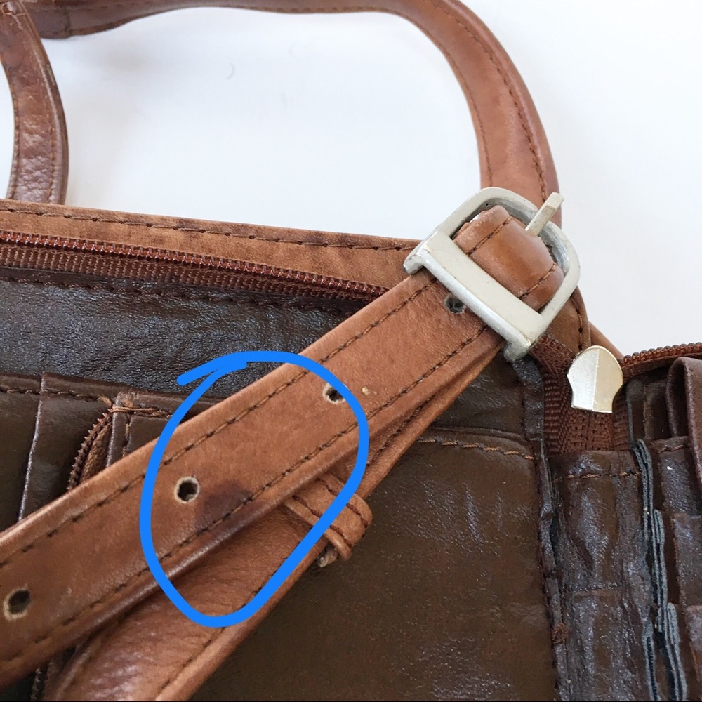 EAST WEST Leather Crossbody-Travel Organizer-Brwn - Picture 8 of 8